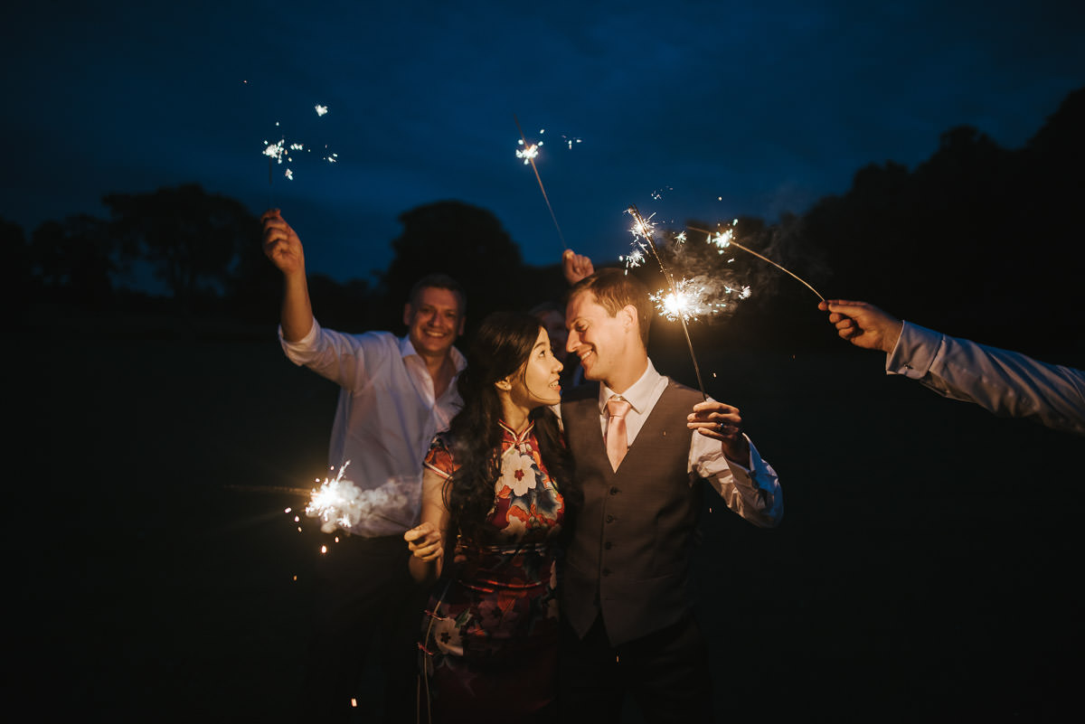 missenden abbey wedding sparklers