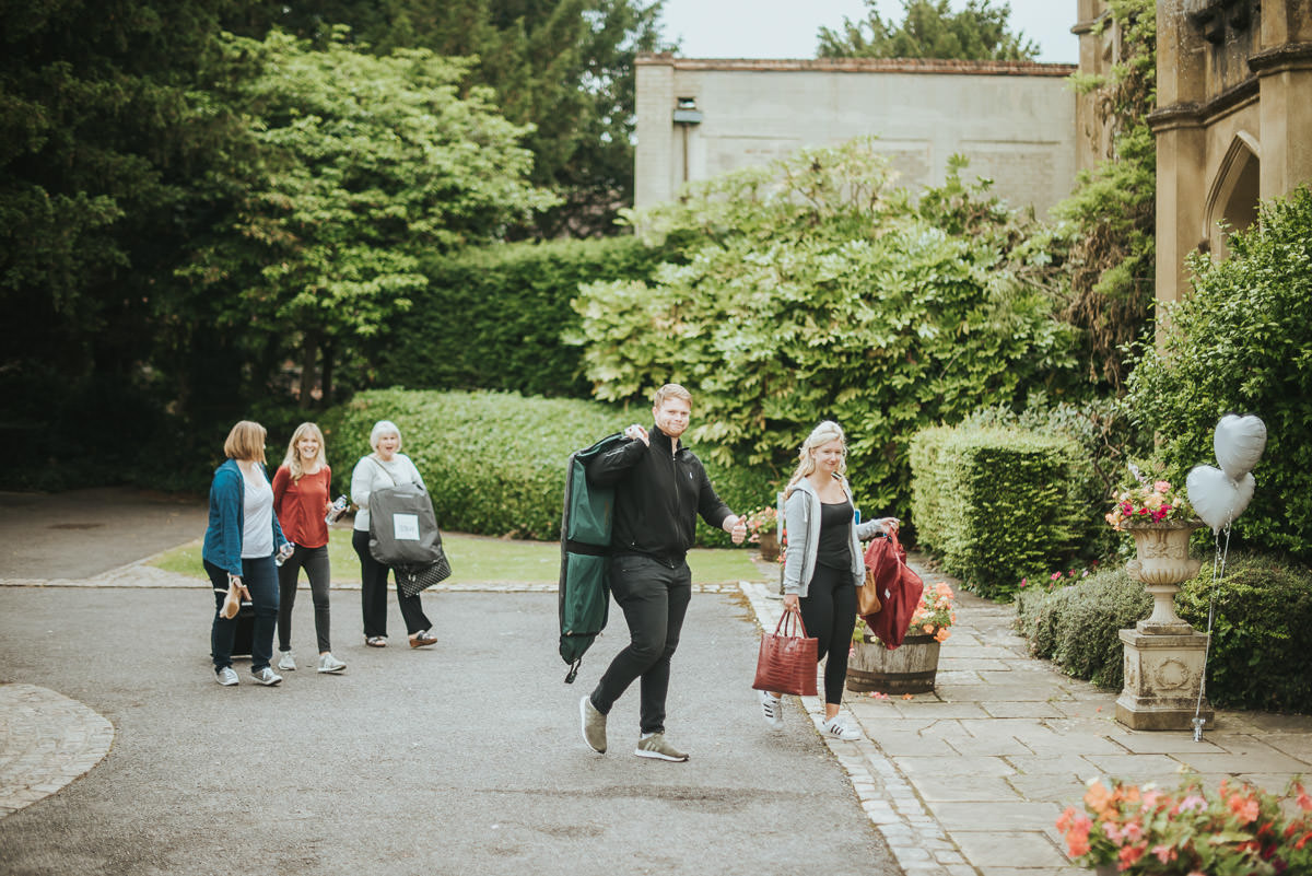 missenden abbey wedding guests arriving