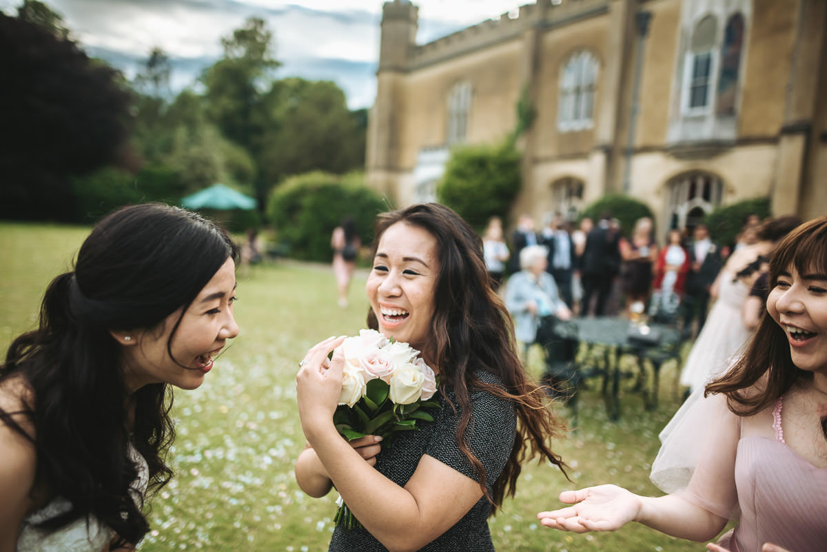 missenden abbey wedding bouquet toss