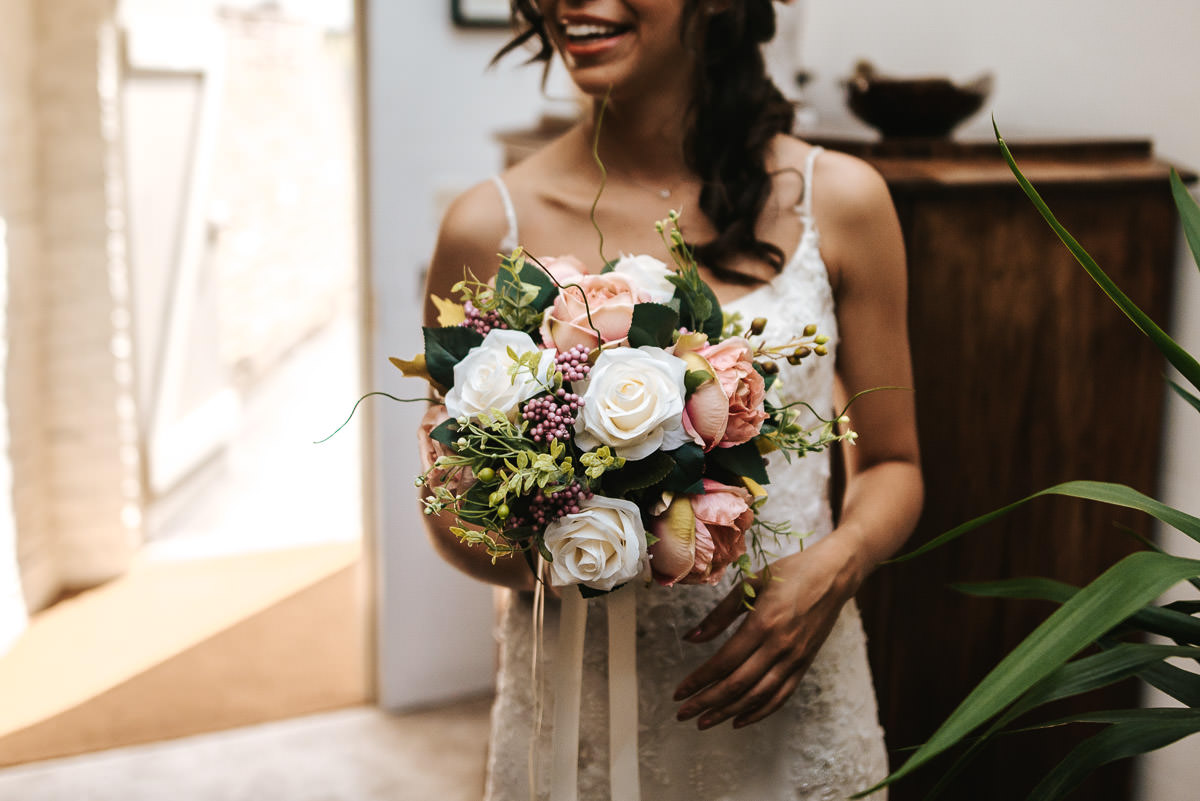 york and albany wedding getting ready boquet