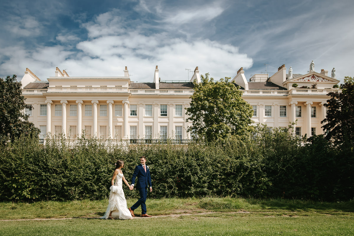 regents park london wedding couple shots