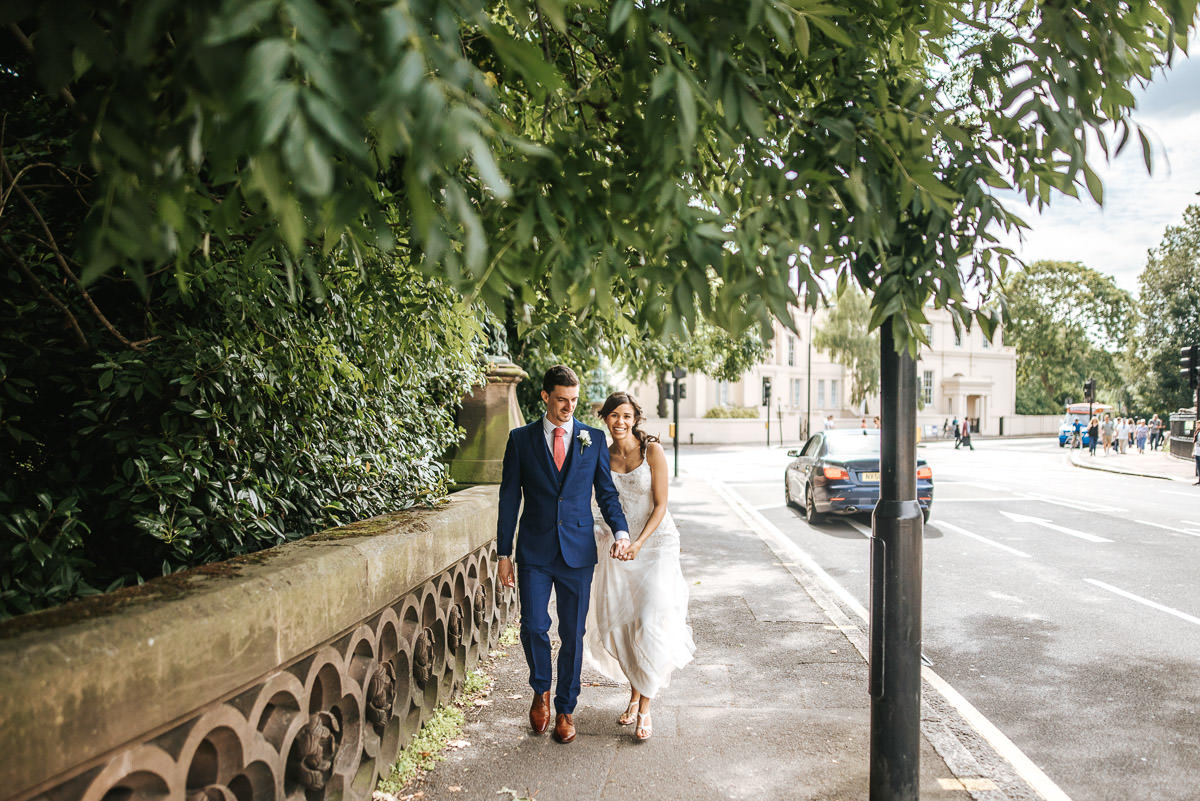 regents park london wedding couple shots