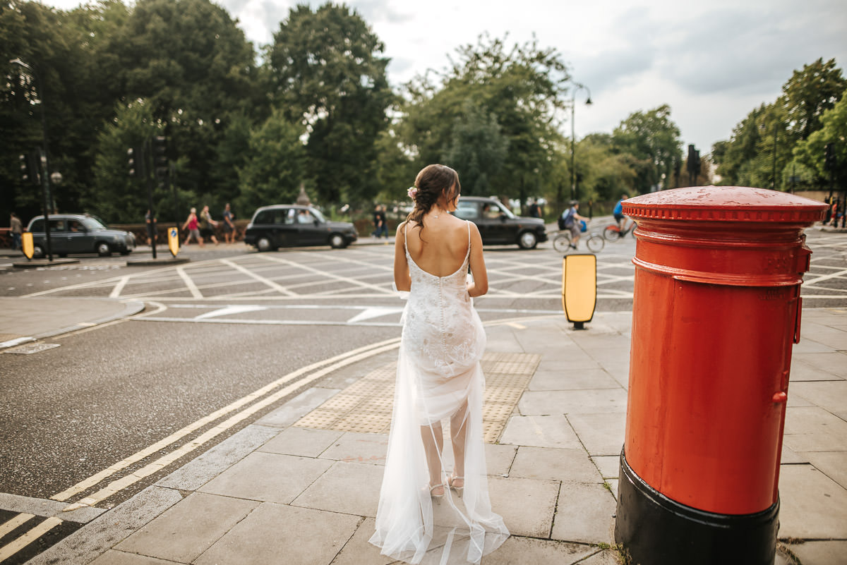 regents park york and albany london wedding bride