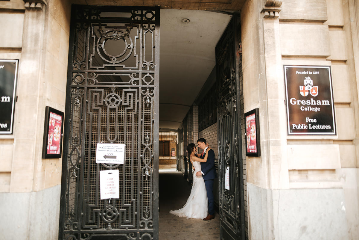 city london wedding bride and groom