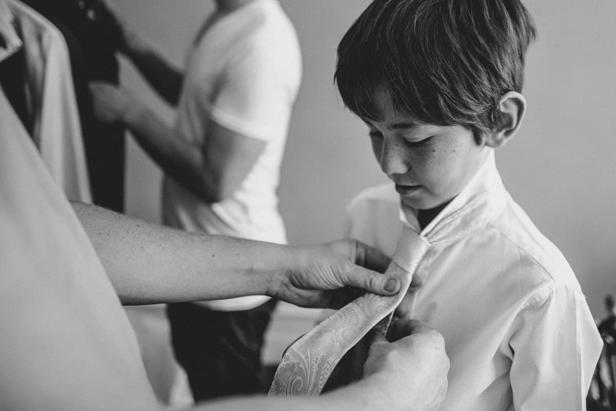 boys getting ready at morden hall wedding