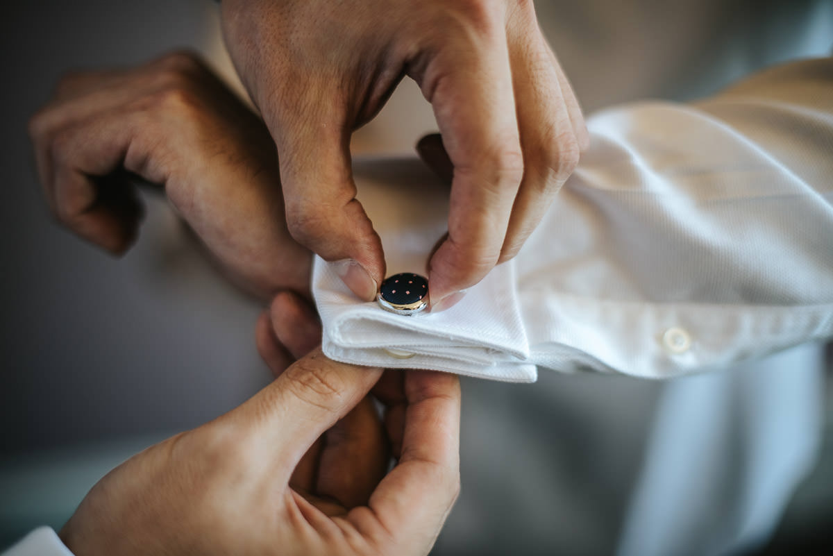 boys getting ready at morden hall wedding