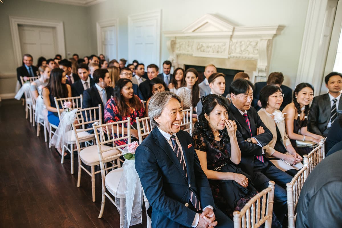 wedding guests gathering at orden hall