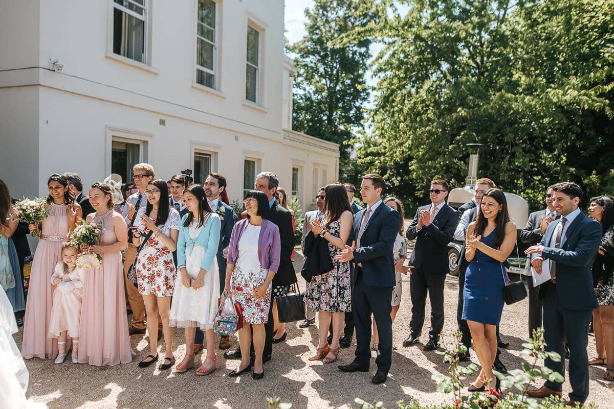 guests at morden hall wedding