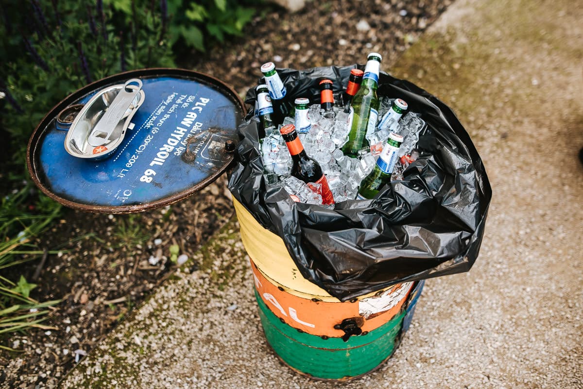 beers in a barrel wedding idea