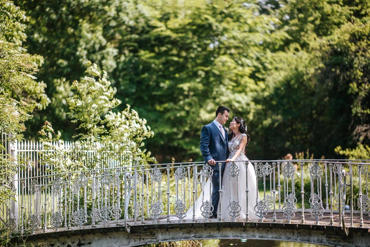morden hall couple on the bridge