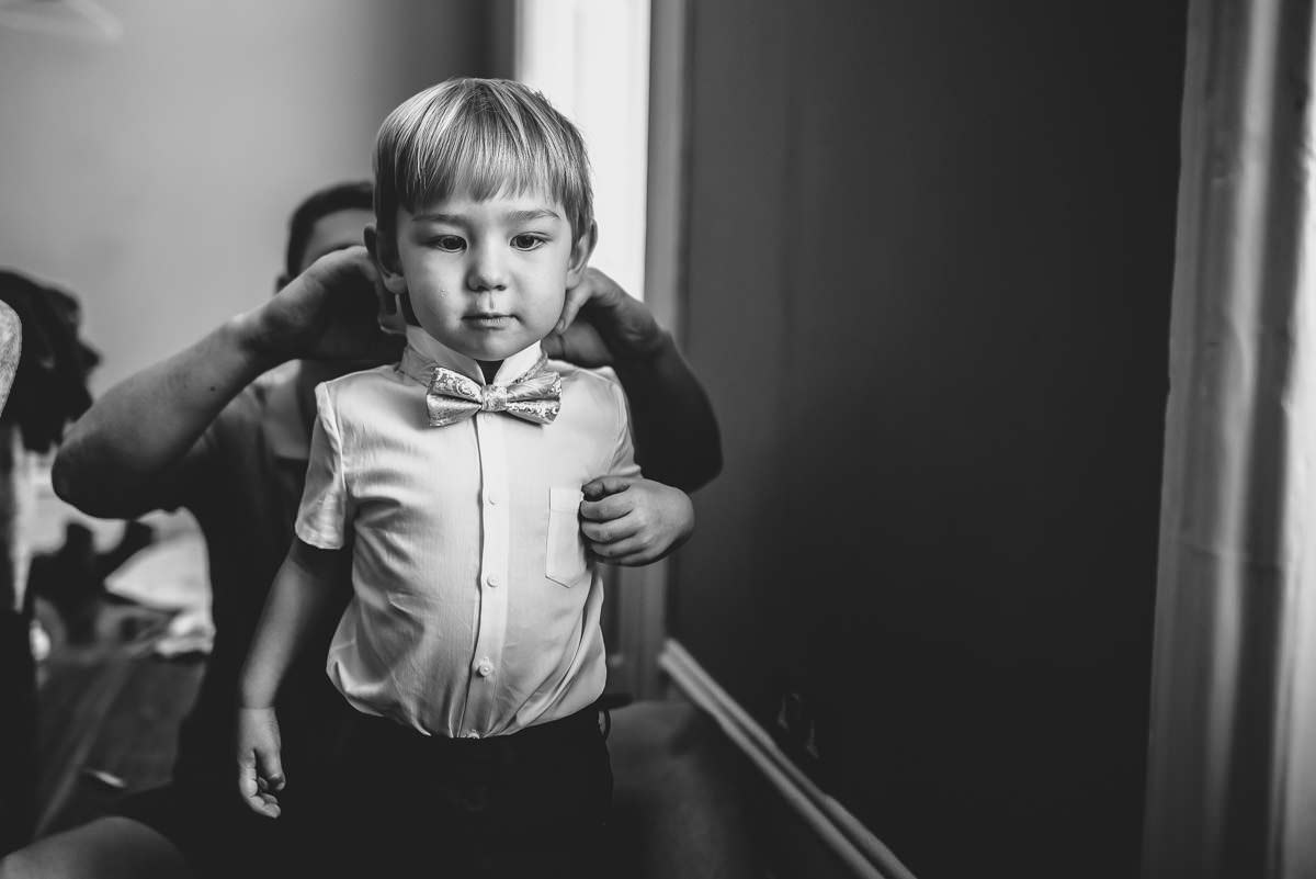 boys getting ready at morden hall wedding