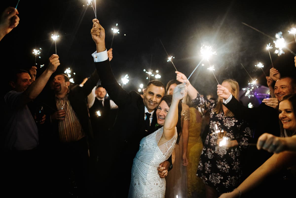 tipi wedding berkshire sparklers