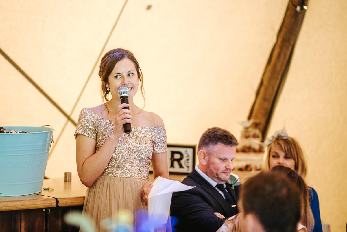 tipi wedding berkshire speeches