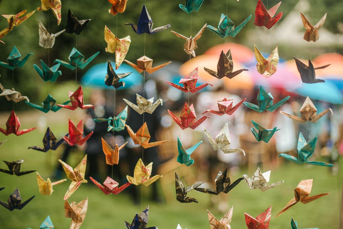 tipi wedding berkshire origami decorations