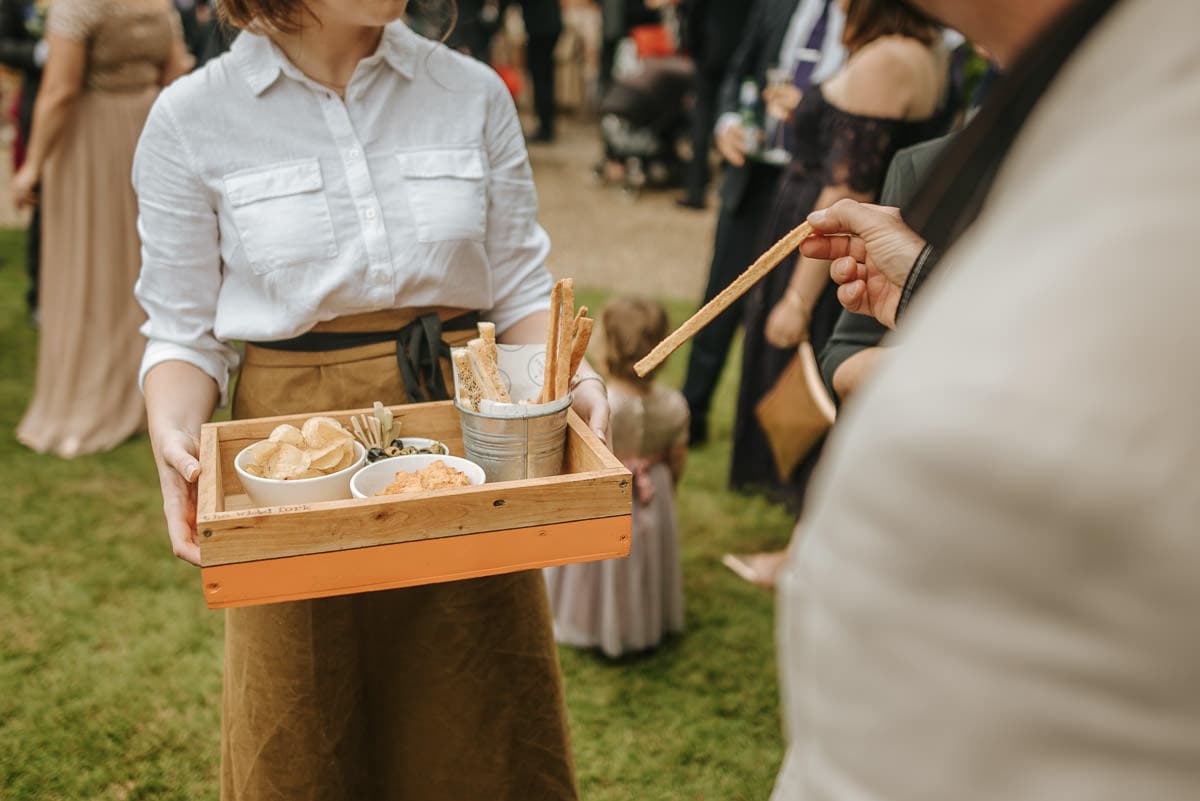 tipi wedding berkshire snacks served
