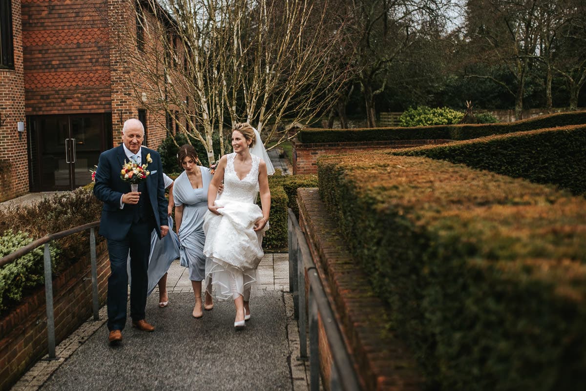 norton park wedding walking with dad