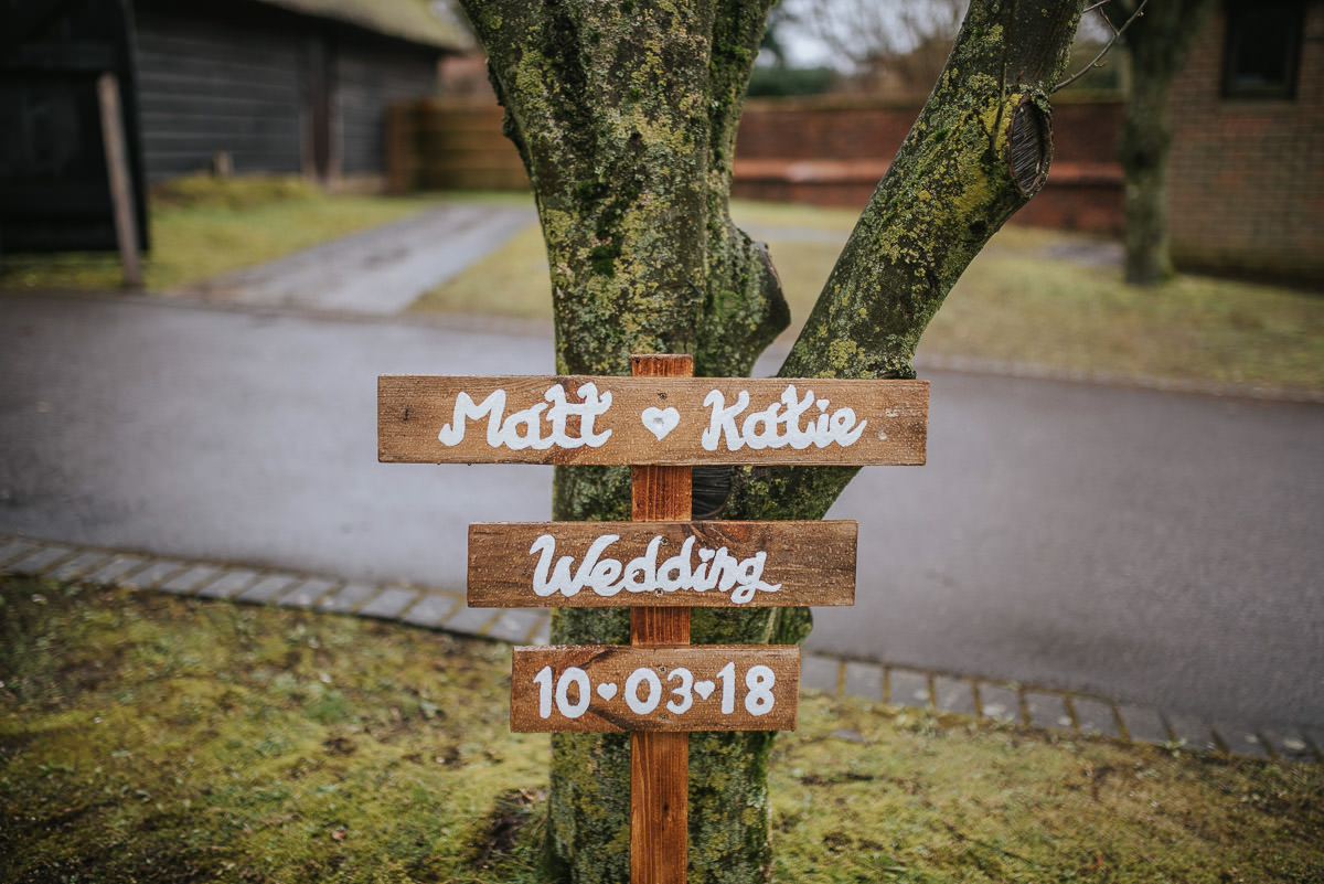 norton park wedding name board