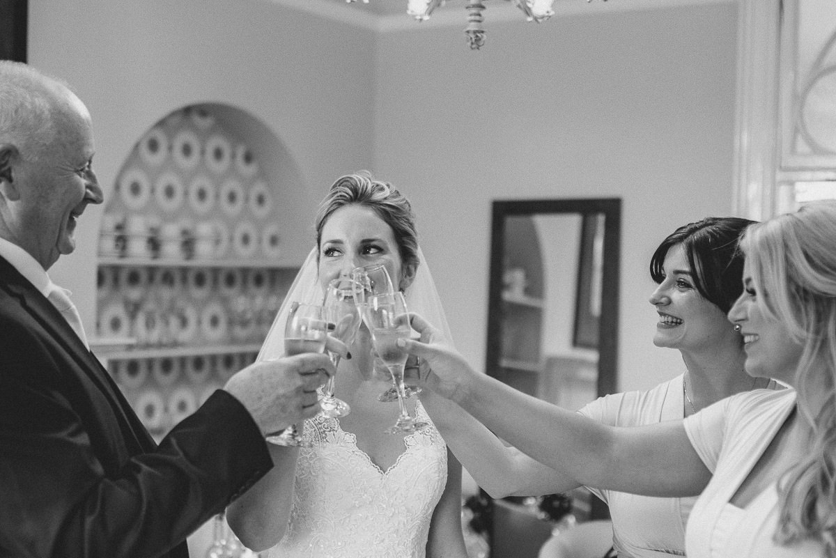norton park wedding getting ready cheers