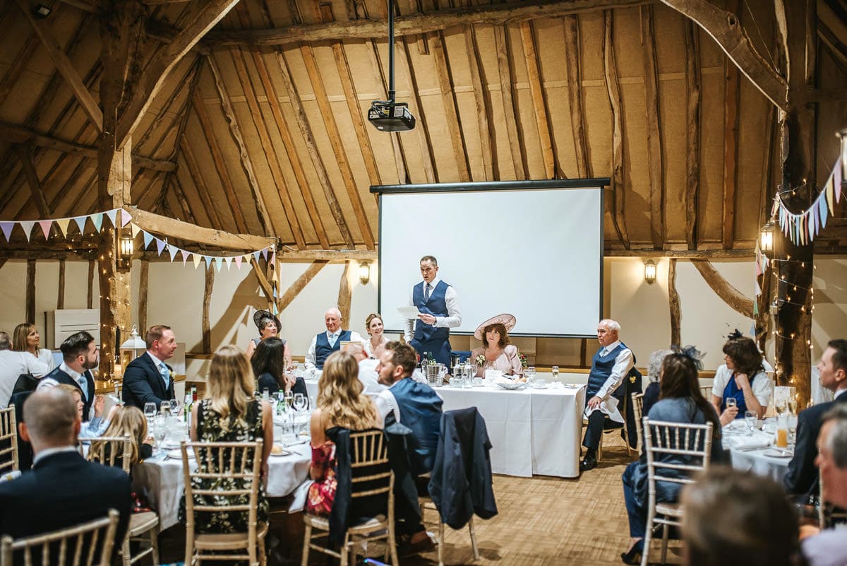 winchester wedding tythe barn speech