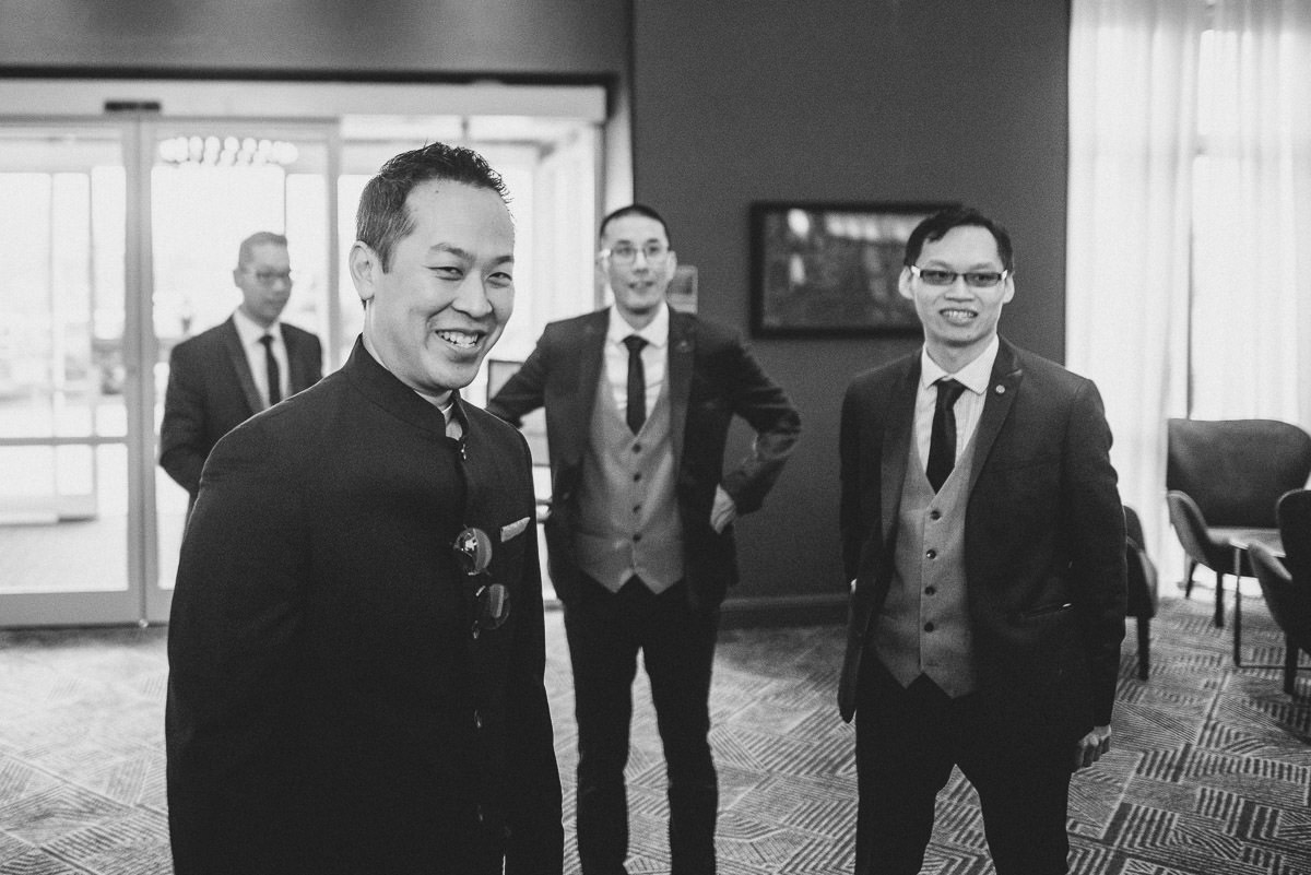 chinese wedding photography london groom and groomsmen