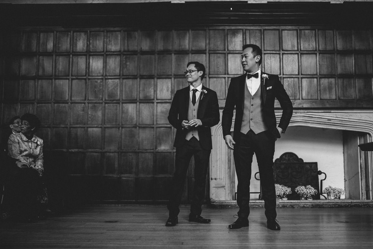 chinese wedding london hall place bexley groom waiting