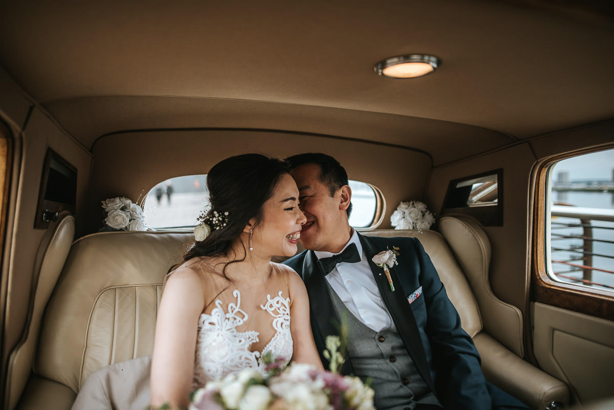 chinese wedding london in the car
