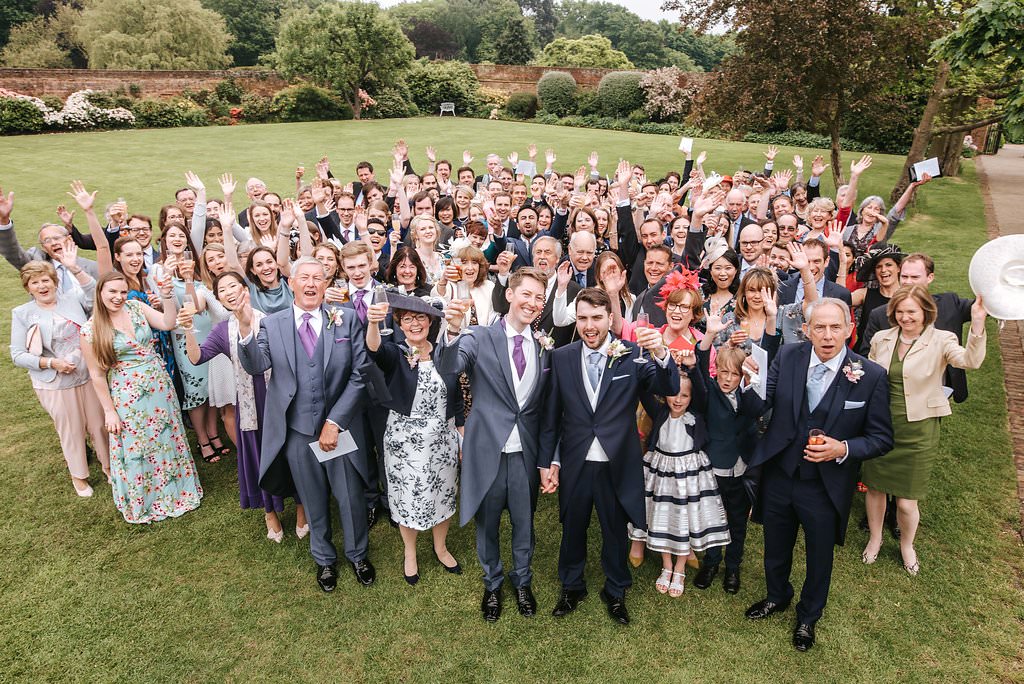 gaynes park wedding group shot