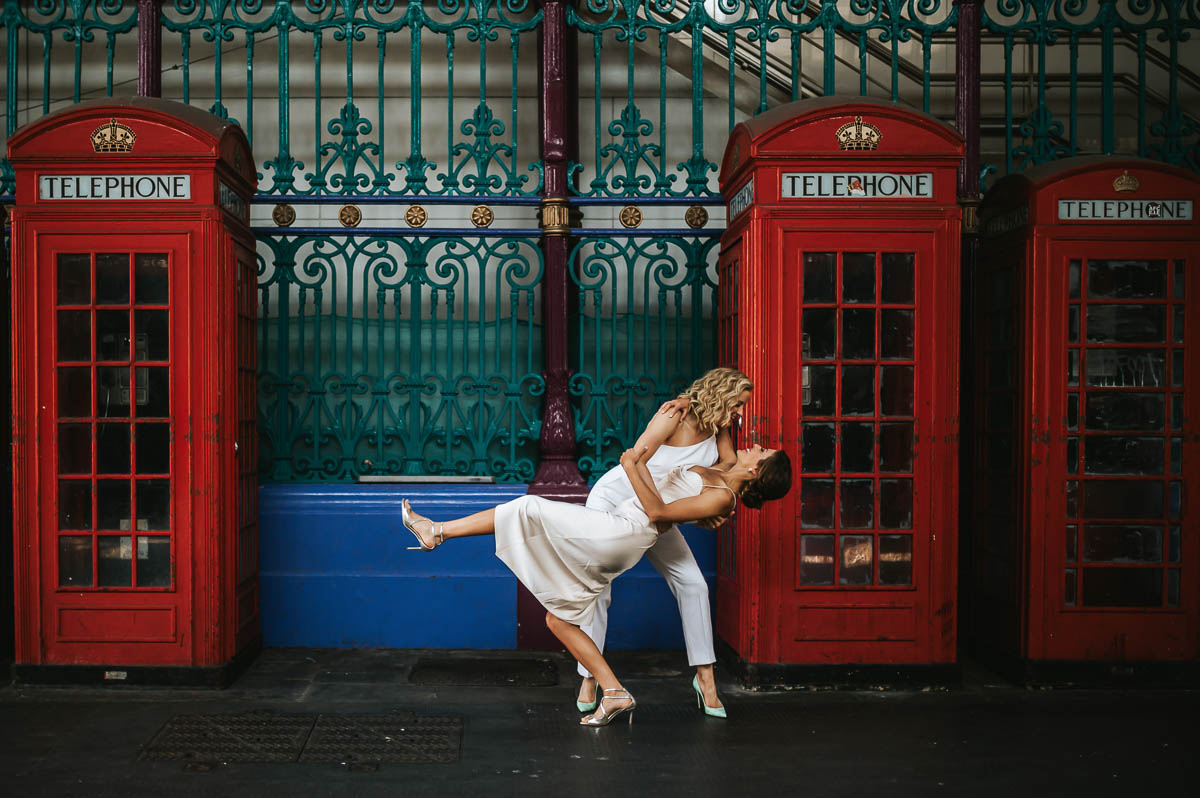 islington town hall wedding same sex couple kissing
