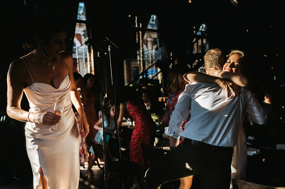 islington town hall wedding hugs