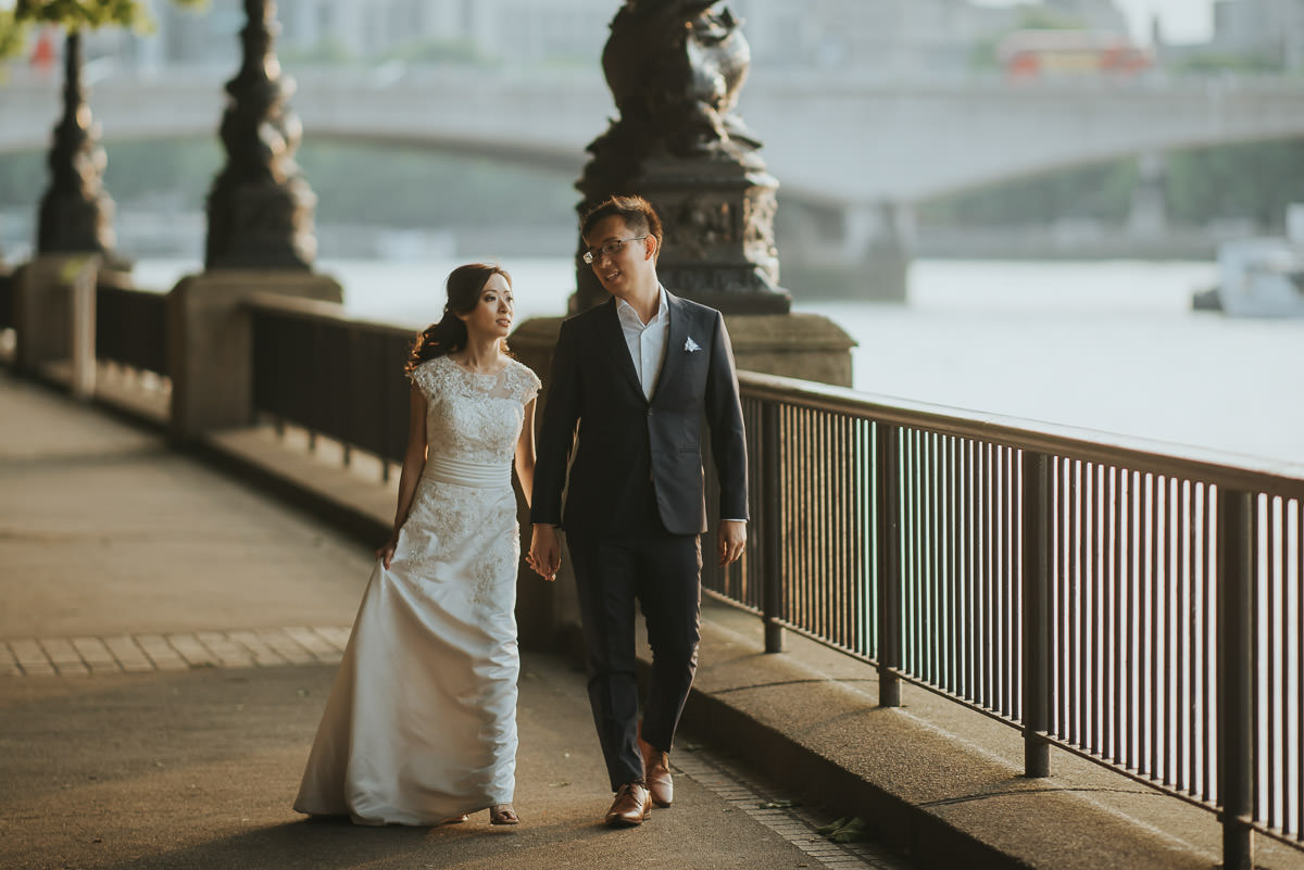 london engagement photography south bank couple strolling along thames river