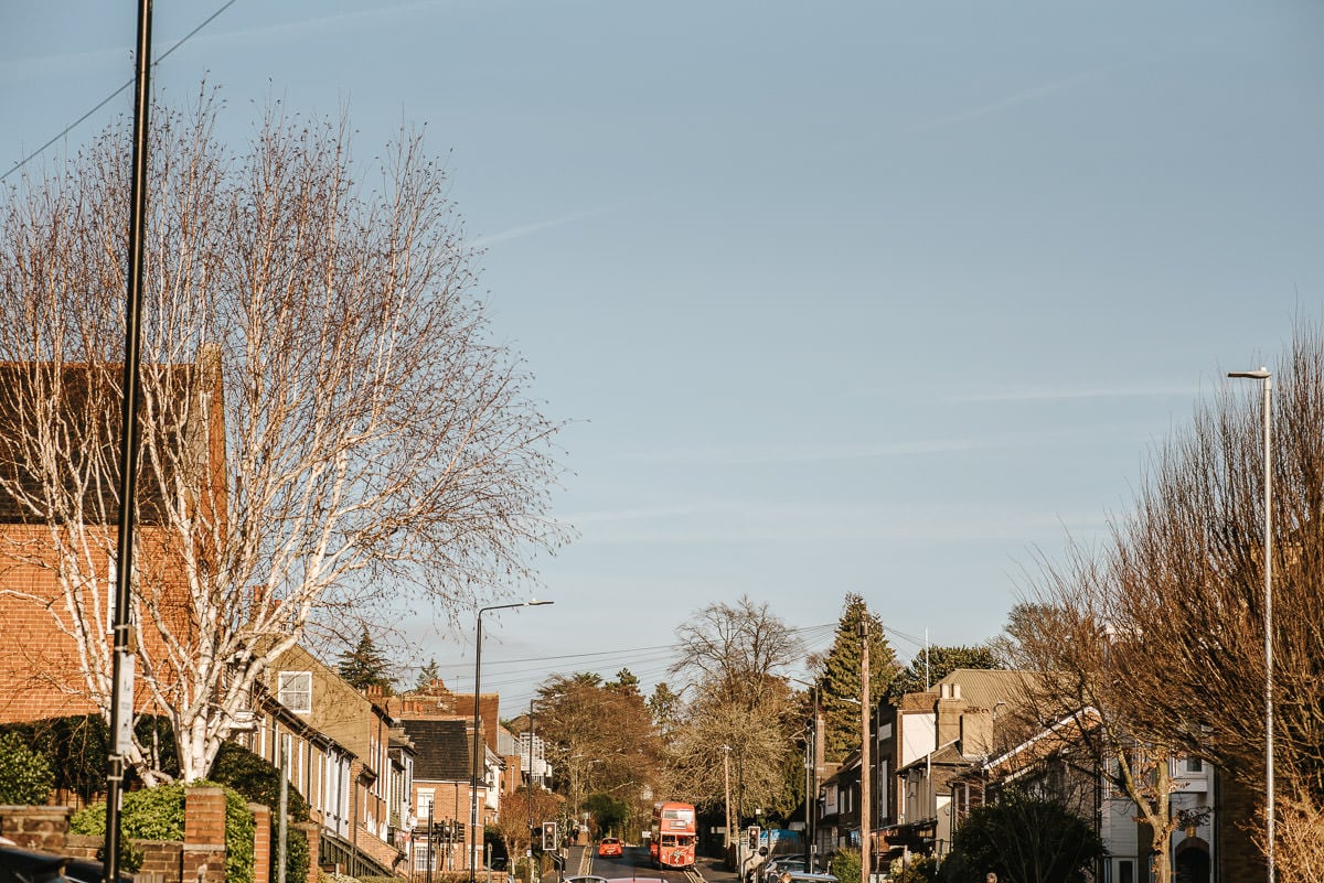 tewin bury farm wedding red bus