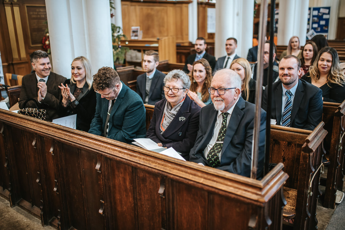 hertfordshire wedding photos guests in the church