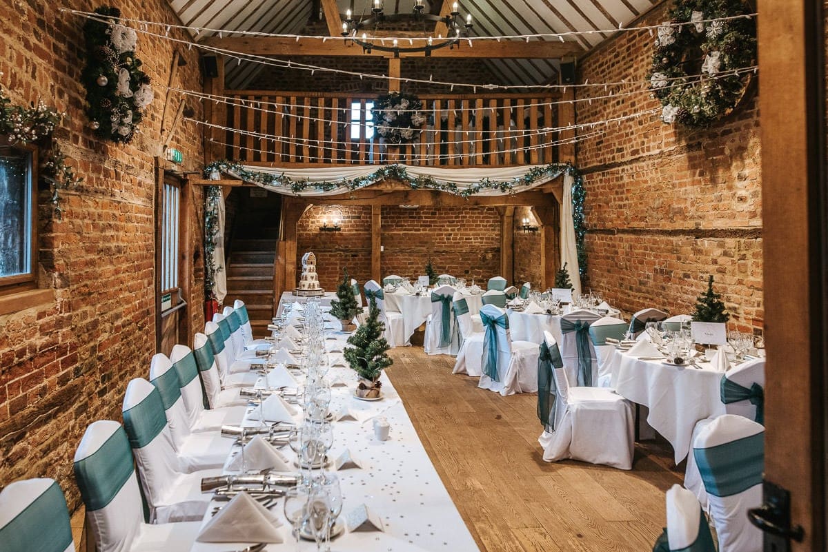 tewin bury farm wedding table set up