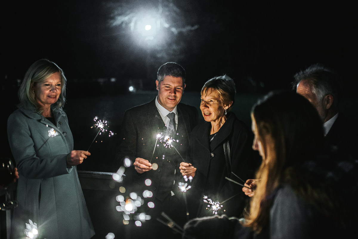 tewin bury farm wedding sparklers