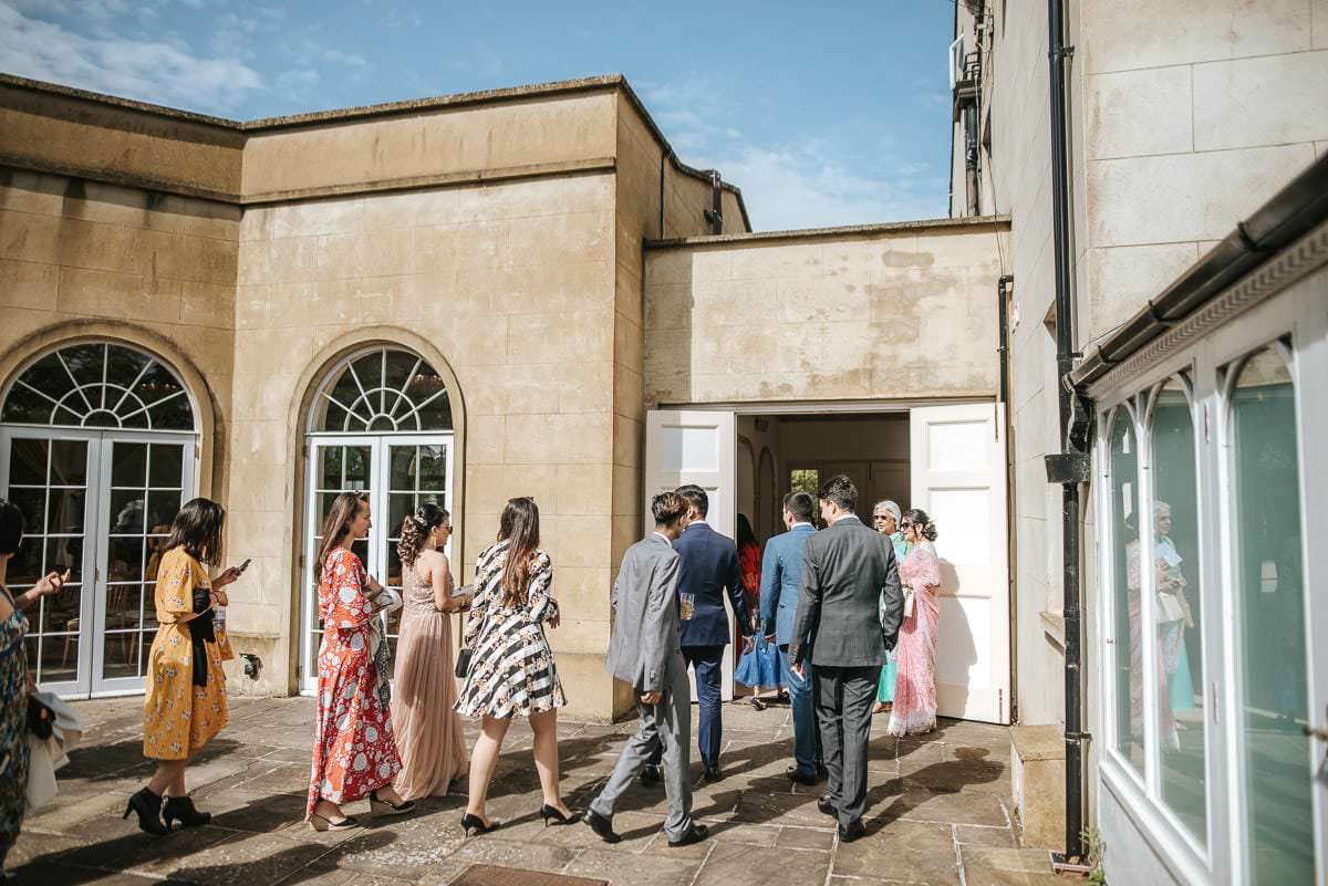 northbrook park wedding guests talking