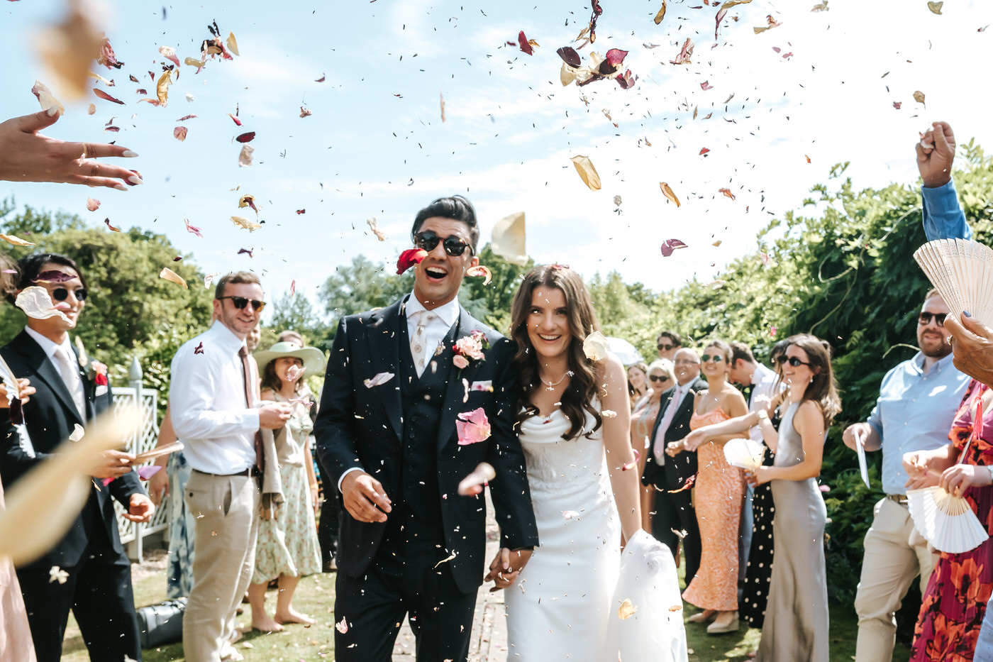 braxted park wedding ceremony cofetti